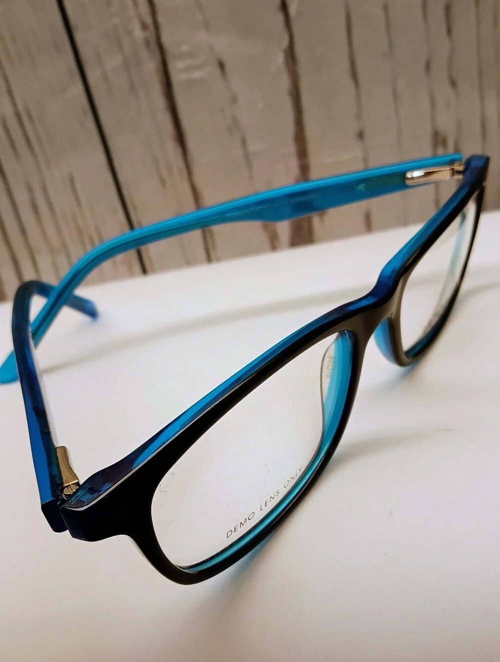 NEW Rx'able Eyeglass Frame, black/blue VICTORIOUS, Petite glasses 50-15-135